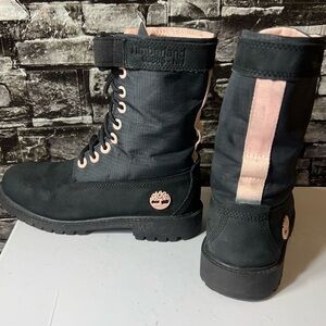 Timberland 6-Inch Gaiter Boots Big Kids' Black & Pink